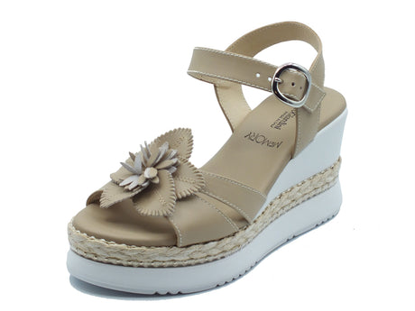 Nero Giardini Nero Giardini Sandali zeppa alta Donna E616012D Tamigi Lino pelle beige Tamigi Lino