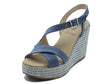 Nero Giardini Nero Giardini Sandali zeppa alta Donna E616020D Velour Col. Avio pelle blu Avio