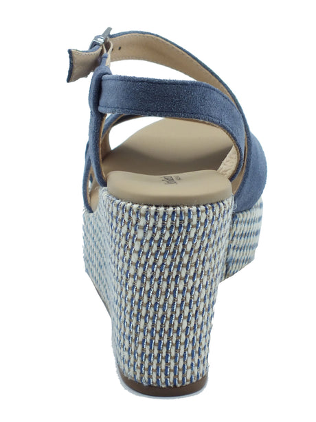 Nero Giardini Nero Giardini Sandali zeppa alta Donna E616020D Velour Col. Avio pelle blu Avio