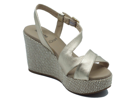 Nero Giardini Nero Giardini Sandali zeppa alta Donna E616021D Etoile Sand pelle beige Sand