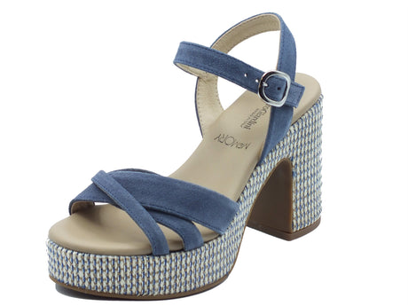Nero Giardini Nero Giardini Sandali tacco alto Donna E616070D Velour Avio pelle blu Avio