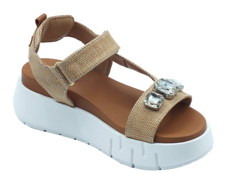 Nero Giardini Nero Giardini Sandali zeppa alta Donna E617061D Paglia Natural Cognac sintetico marrone Cognac