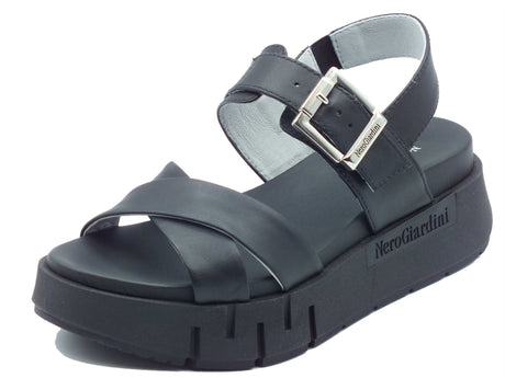 Nero Giardini Nero Giardini Sandali zeppa alta Donna E617063D Tamigi Nero pelle nero Nero