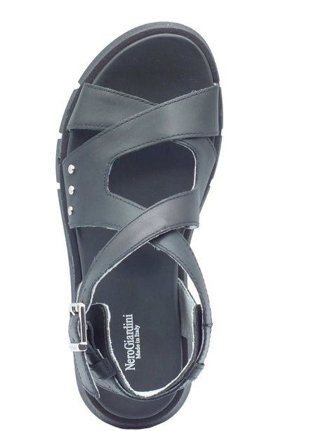 Nero Giardini Nero Giardini Sandali zeppa alta Donna E617067D Tamigi Nero pelle nero Nero