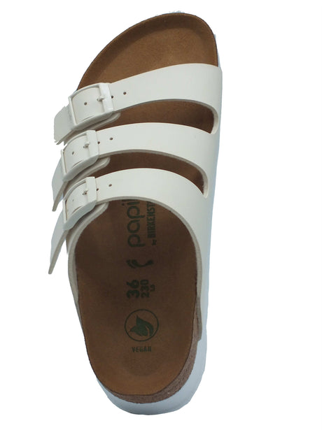 Papillio Papillio Sandali zeppa bassa Donna 1029751 Florida III Pap Flex Platform Eggshell pelle bianco Eggshell