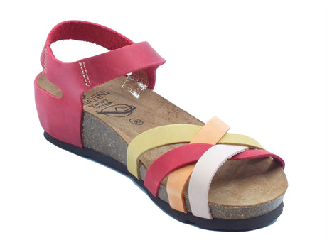 Sabatini Sabatini Sandali zeppa bassa Donna 4034 Crazy Rosso pelle multicolore Rosso