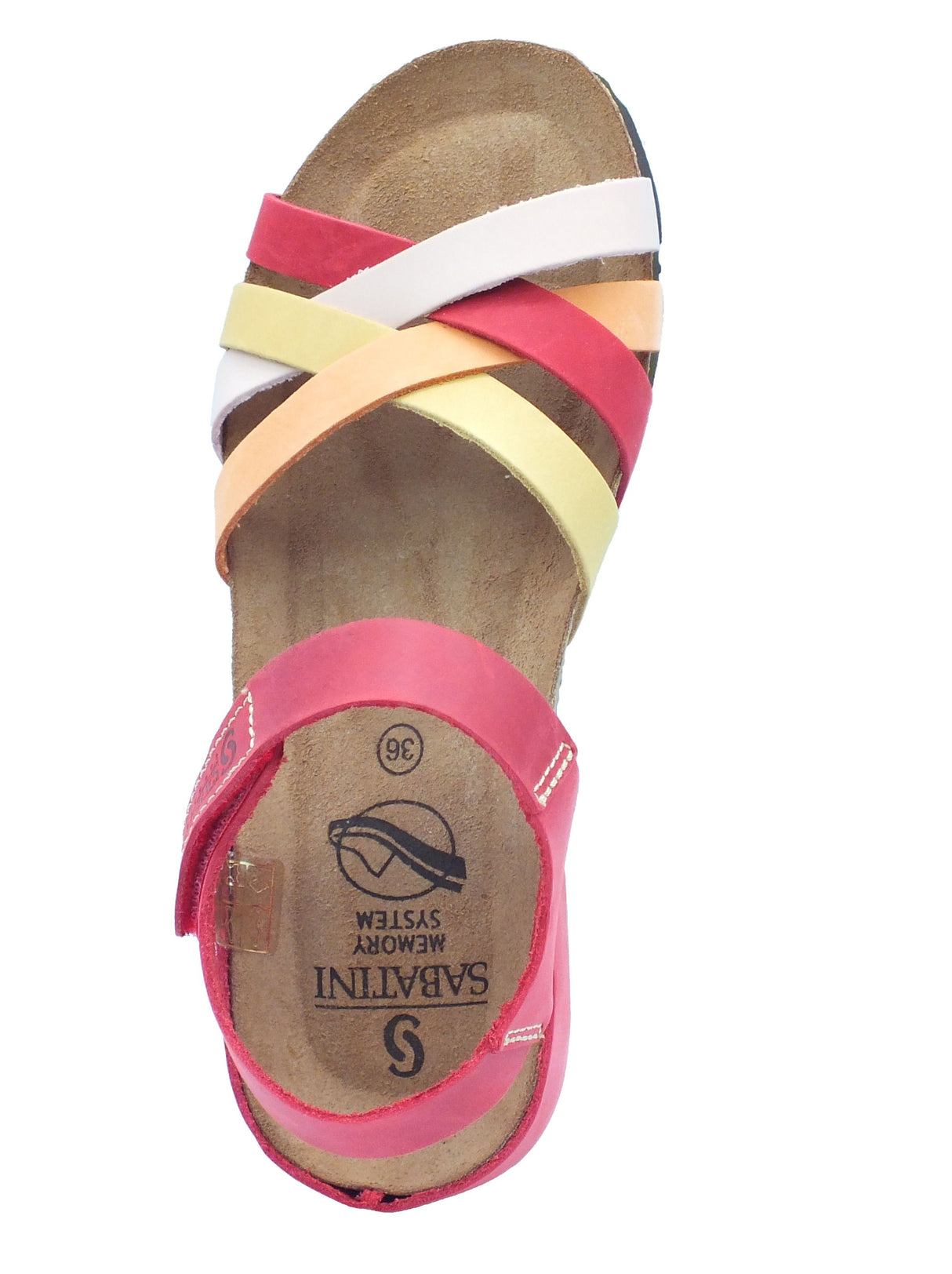 Sabatini Sabatini Sandali zeppa bassa Donna 4034 Crazy Rosso pelle multicolore Rosso