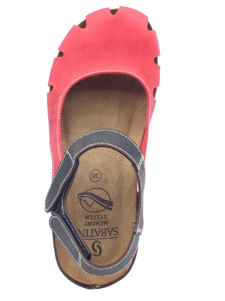 Sabatini Sabatini Sandali zeppa bassa Donna 4036 Crazy Rosso T.Moro pelle rosso Rosso Testa di Moro