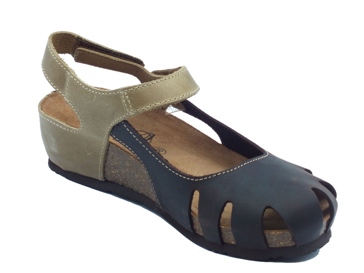 Sabatini Sabatini Sandali zeppa bassa Donna 4036 Crazy T.Moro Kaki pelle marrone Testa di Moro Kaki