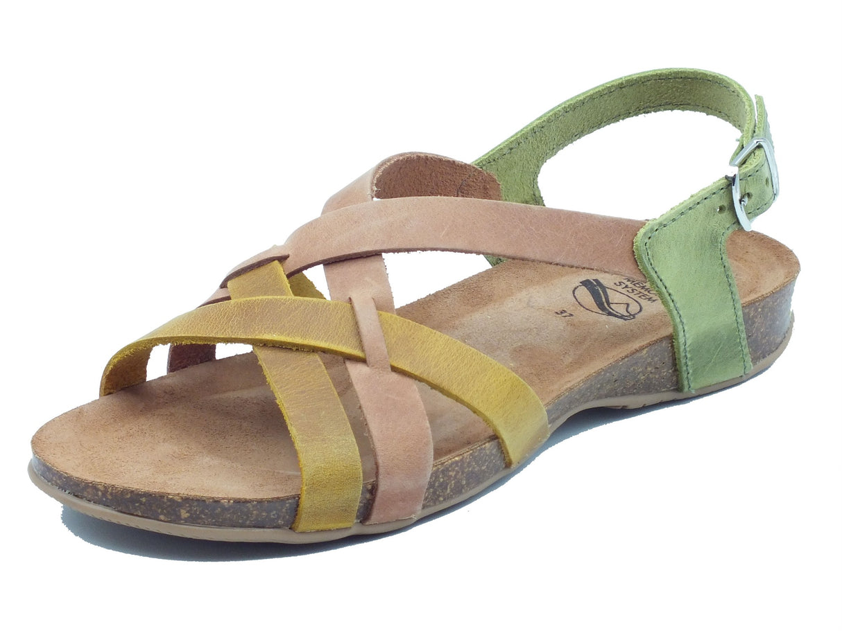 Sabatini Sabatini Sandali zeppa bassa Donna 4621 Sprinter Pistacchio pelle multicolore Pistacchio