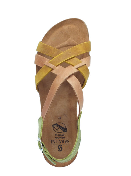 Sabatini Sabatini Sandali zeppa bassa Donna 4621 Sprinter Pistacchio pelle multicolore Pistacchio