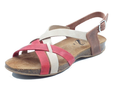 Sabatini Sabatini Sandali zeppa bassa Donna 4621 Sprinter Beige Rosso pelle multicolore Beige Rosso