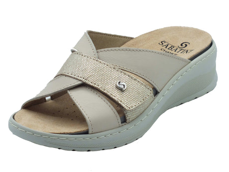 Sabatini Sabatini Ciabatte Donna S3060 Soft Ninfea Panna pelle beige Panna