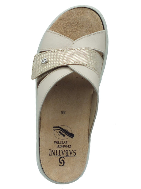 Sabatini Sabatini Ciabatte Donna S3060 Soft Ninfea Panna pelle beige Panna