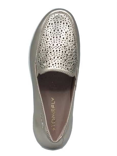 Stonefly Stonefly Mocassini Donna 218963 Paseo Laminated Metal Fizz pelle argento Metal Fizz