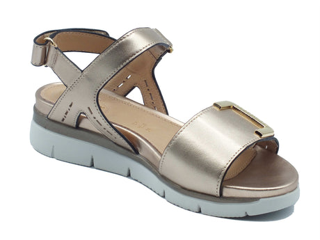 Stonefly Stonefly Sandali zeppa bassa Donna 223658 Elody 24 Simply Taupe pelle marrone Simply Taupe