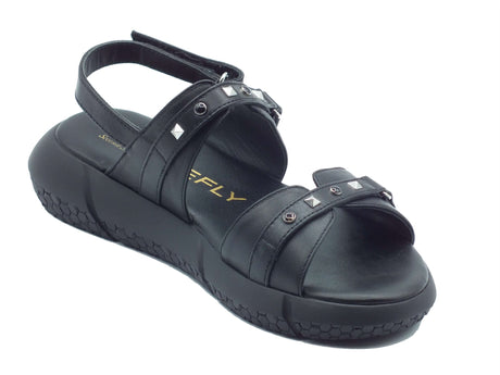 Stonefly Stonefly Sandali zeppa bassa Donna 223707 Zoe Nap Studs Black pelle nero Black
