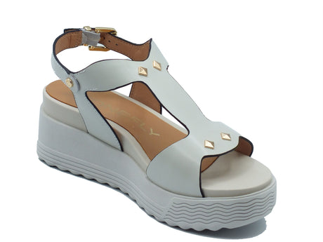 Stonefly Stonefly Sandali zeppa alta Donna 223717 Parky 36 Birch White pelle bianco Birch White