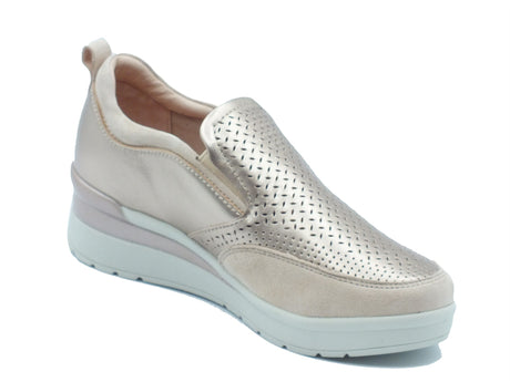 Stonefly Stonefly Mocassini Donna 223733 Cream 67 Simply Taupe pelle oro Cream 67 Simply Taupe