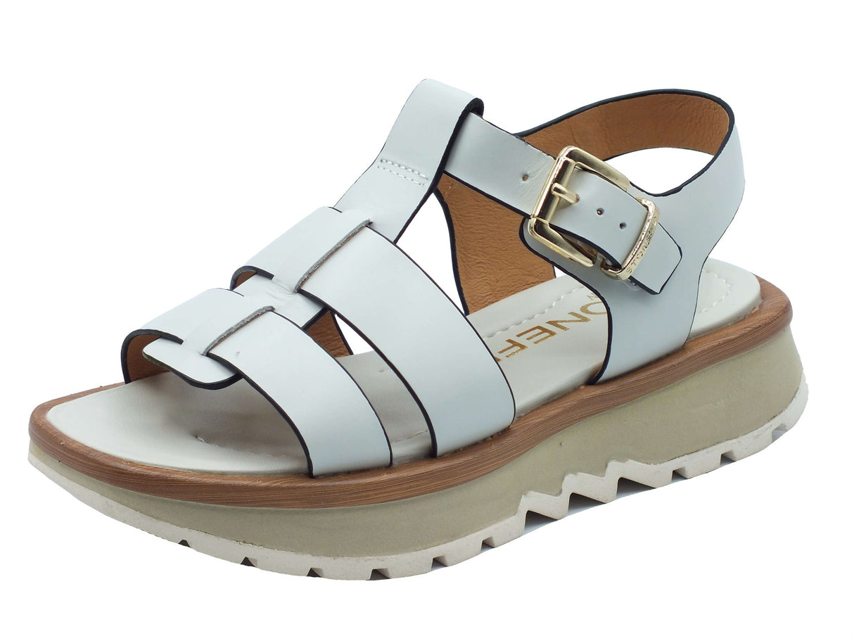 Stonefly Stonefly Sandali zeppa bassa Donna 223847 Star Lth White pelle bianco White