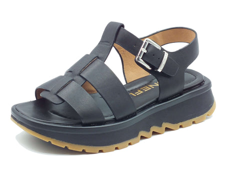 Stonefly Stonefly Sandali zeppa bassa Donna 223847 Star Lth Black pelle nero Black