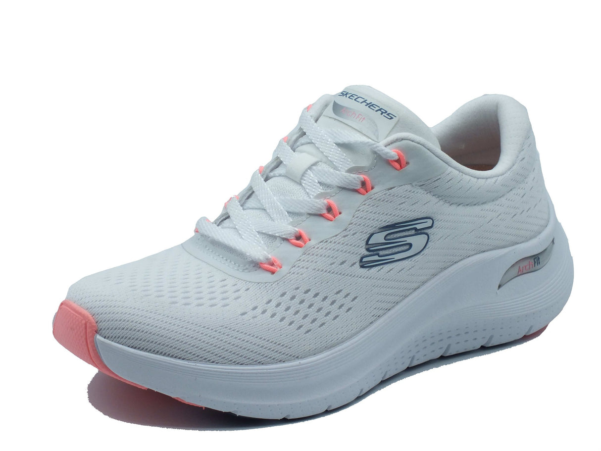 Skechers Skechers Sportive Donna 150051 Arch Fit Big League White Pink Blue sintetico bianco White