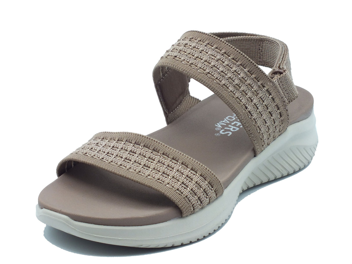 Skechers Skechers Sandali zeppa bassa Donna 164090 Mocha sintetico beige Beige