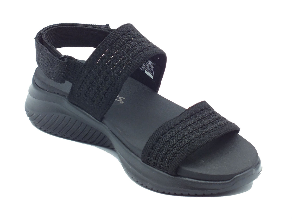 Skechers Skechers Sandali zeppa bassa Donna 164090 Black sintetico nero Black