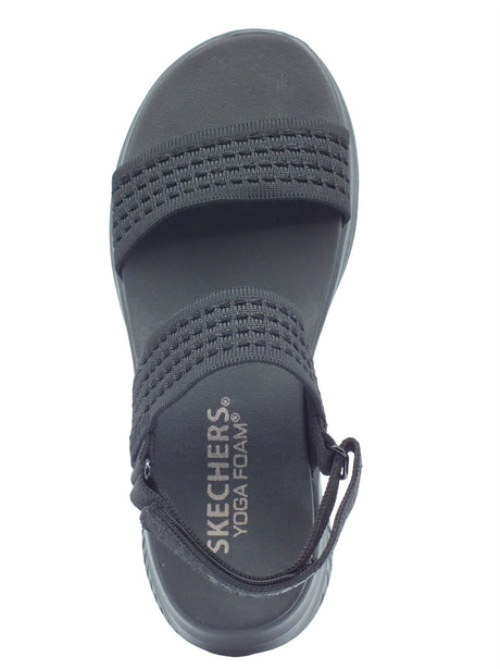 Skechers Skechers Sandali zeppa bassa Donna 164090 Black sintetico nero Black