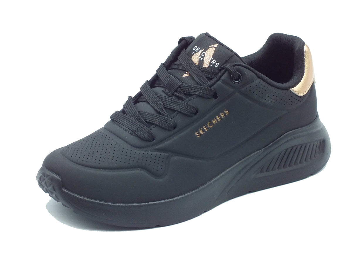 Skechers Skechers Sportive Donna 177291 Uno Shimmer Along Black pelle nero Black