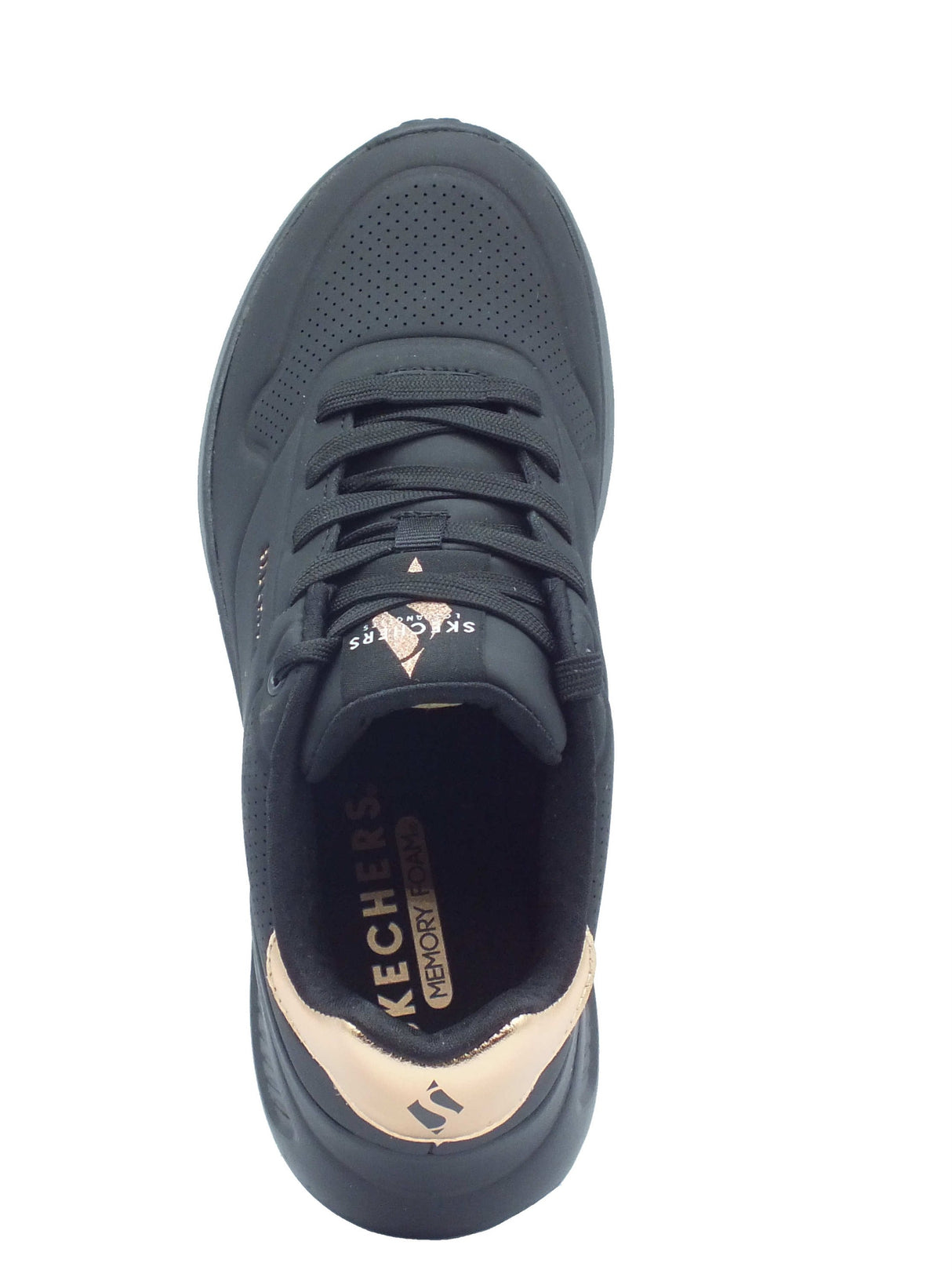 Skechers Skechers Sportive Donna 177291 Uno Shimmer Along Black pelle nero Black