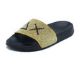 SUN68 SUN68 Ciabatte Donna X36211 Slippers Strass Logo Nero Oro gomma nero Nero Oro