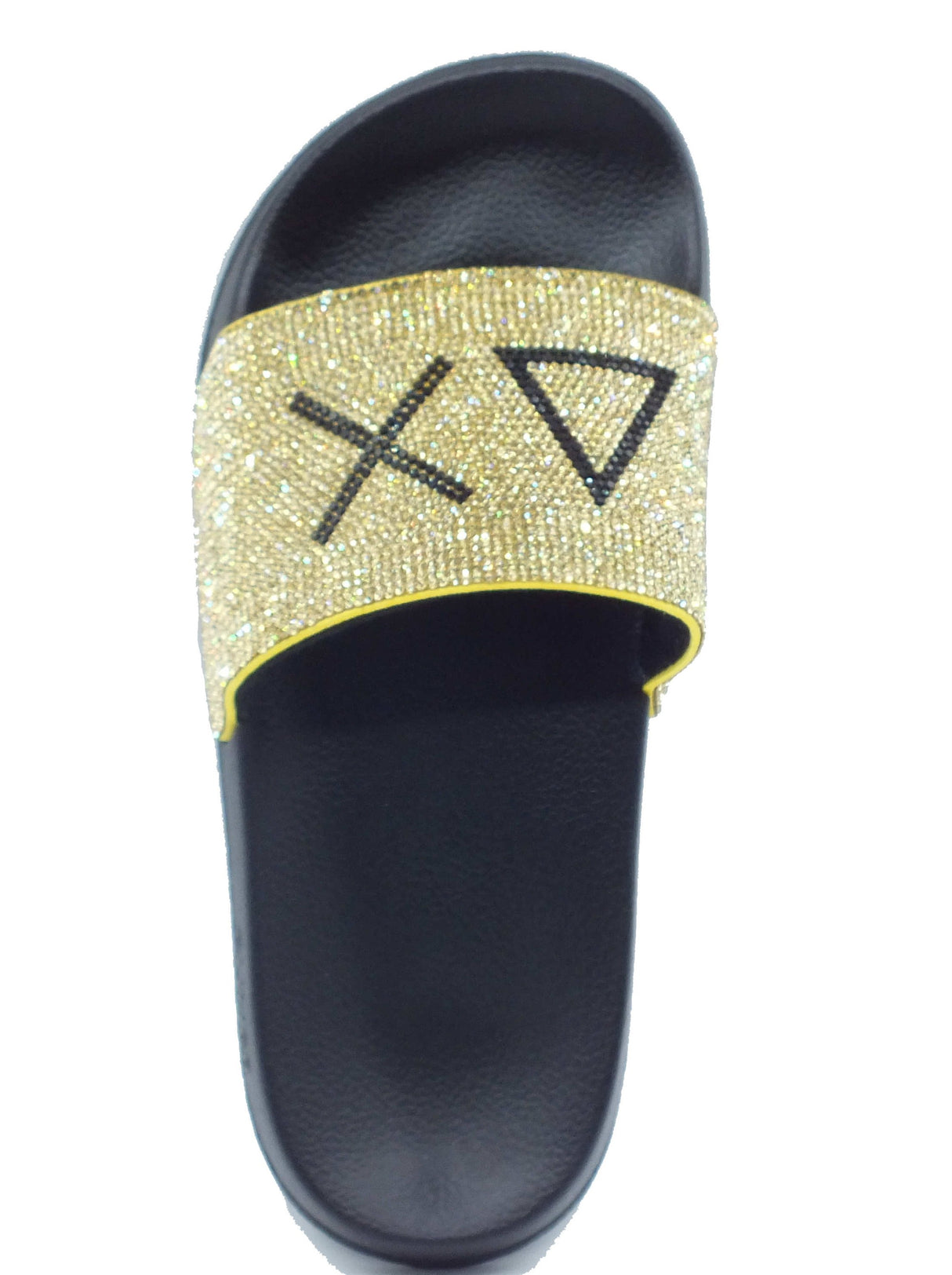 SUN68 SUN68 Ciabatte Donna X36211 Slippers Strass Logo Nero Oro gomma nero Nero Oro