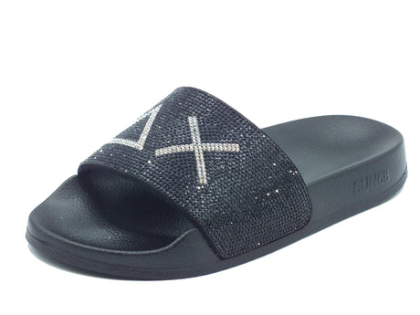 SUN68 SUN68 Ciabatte Donna X36211 Slippers Strass Logo Nero gomma nero Nero