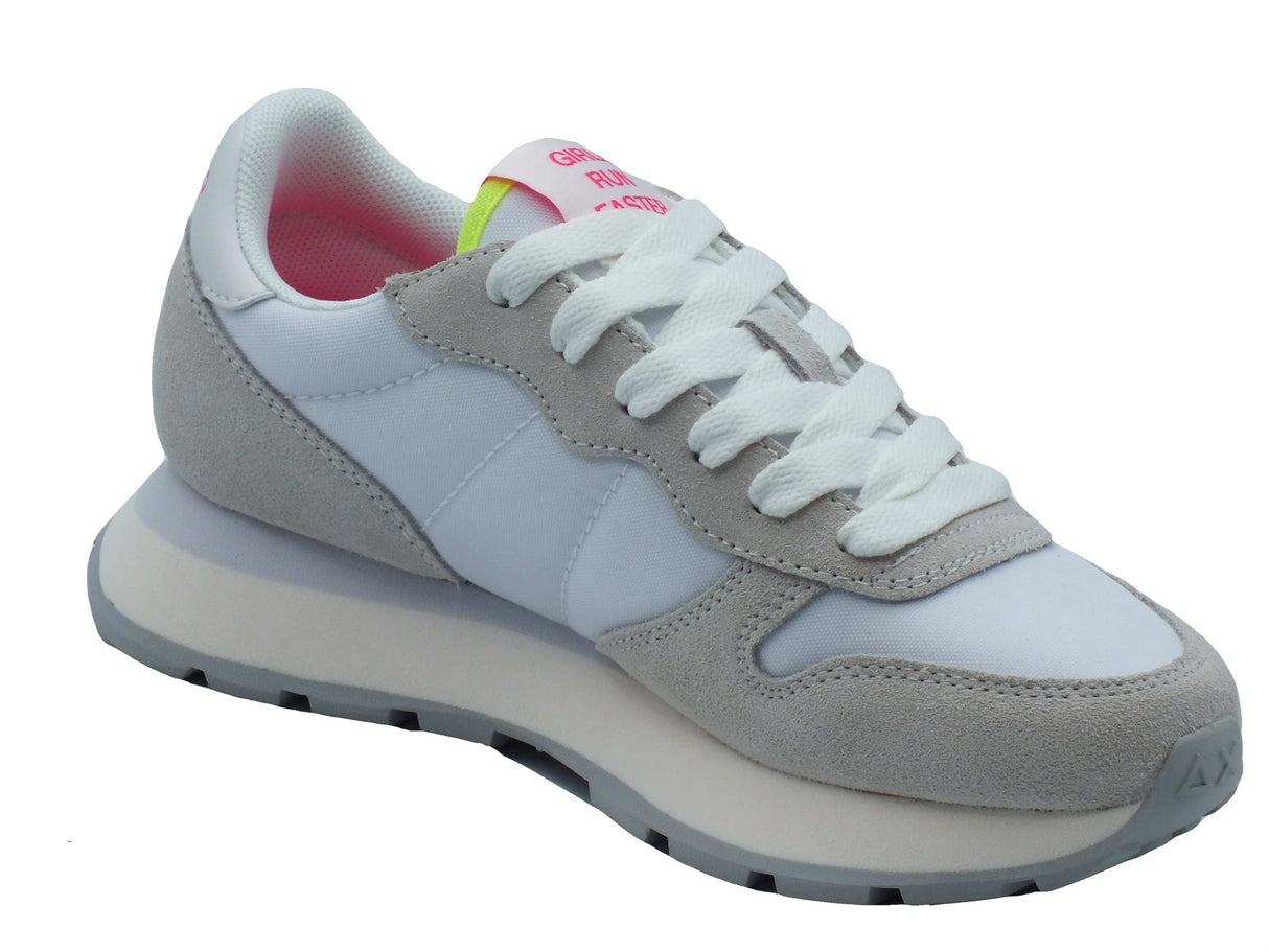 SUN68 SUN68 Sportive Donna Z36201 Ally Solid Bianco Fuxia Fluo pelle bianco Bianco Fuxia Fluo