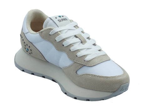 SUN68 SUN68 Sportive Donna Z36205 Ally Studs Bianco pelle bianco Bianco