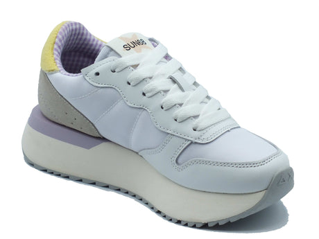 SUN68 SUN68 Sportive Donna Z36222 Big Stargirl Spongee Logo Bianco Giallo pelle bianco Bianco