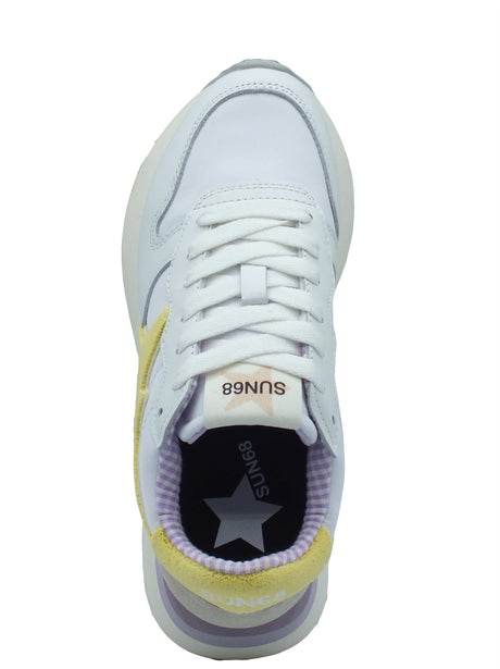 SUN68 SUN68 Sportive Donna Z36222 Big Stargirl Spongee Logo Bianco Giallo pelle bianco Bianco