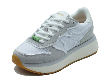 SUN68 SUN68 Sportive Donna Z36223 Big Stargirl Canvas Bianco pelle bianco Bianco