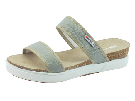 Superga Sandali Superga per donna in tessuto grigio zeppa bassa Grigio