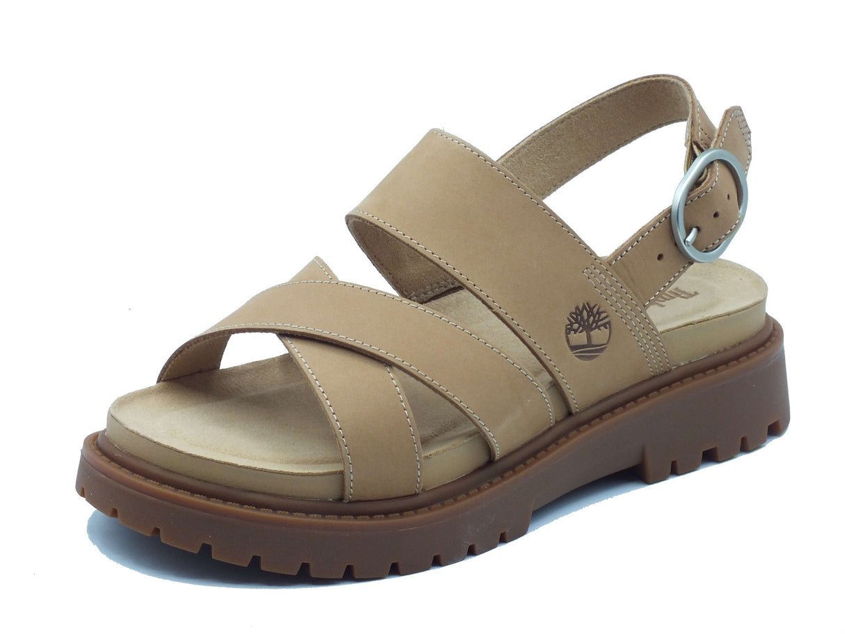 Timberland Timberland Sandali tacco alto Donna 0A61T4 Clairemont Way Backstrap Beige pelle beige Beige