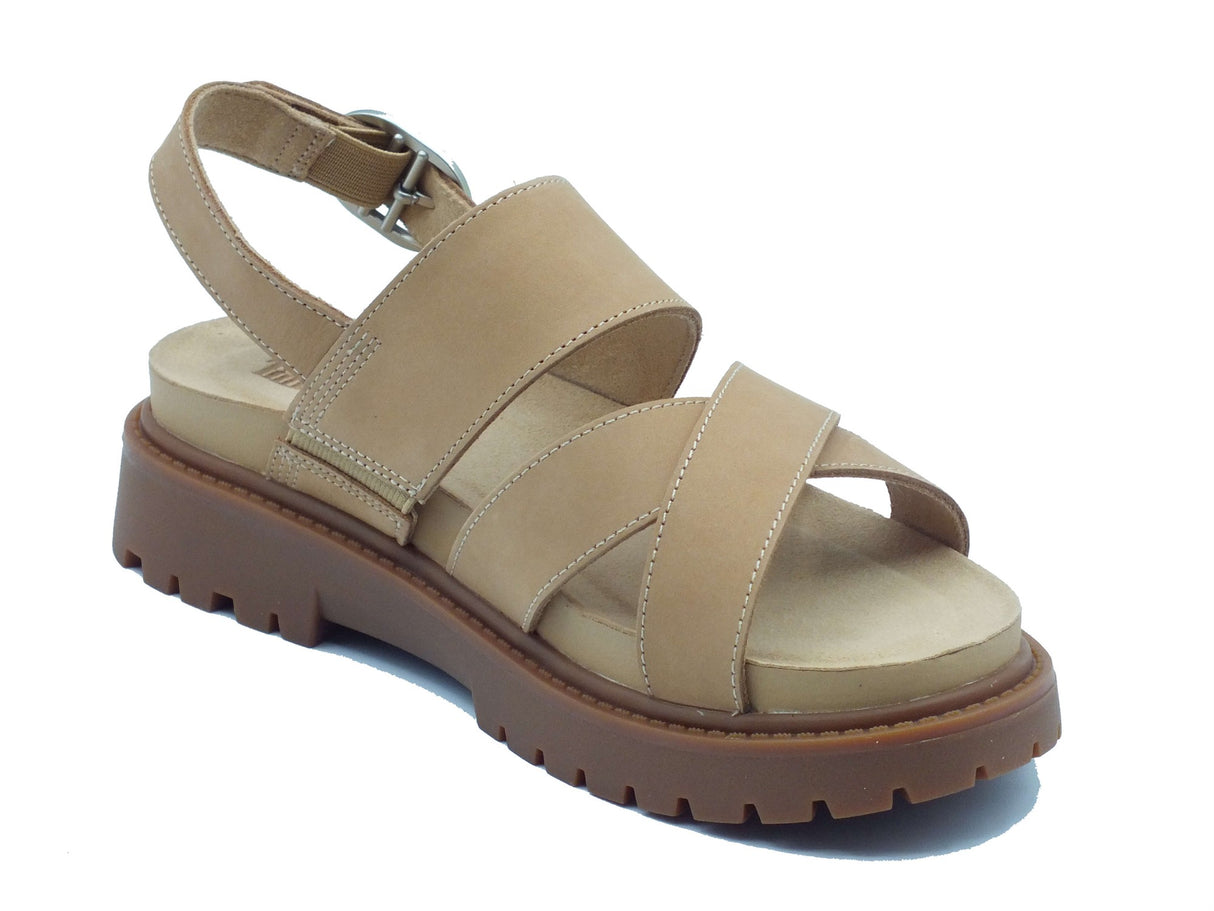 Timberland Timberland Sandali tacco alto Donna 0A61T4 Clairemont Way Backstrap Beige pelle beige Beige