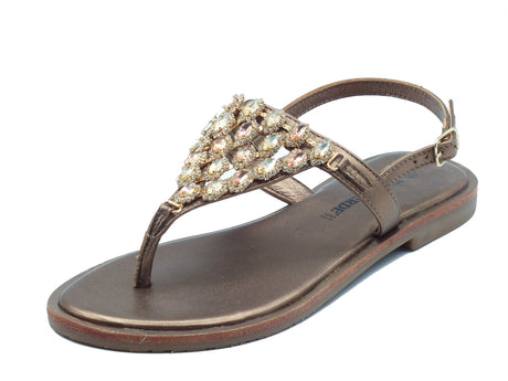 Valleverde Valleverde Infradito zeppa bassa Donna 14121 Bronzo pelle marrone Bronzo