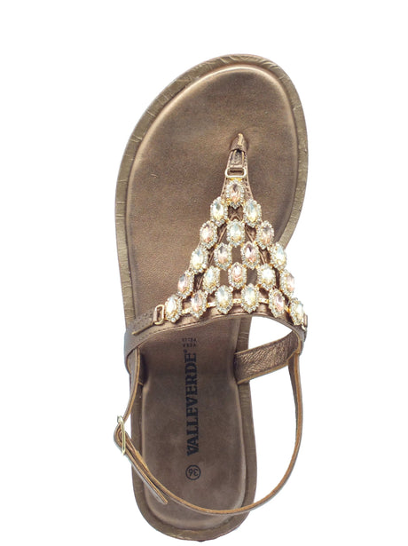Valleverde Valleverde Infradito zeppa bassa Donna 14121 Bronzo pelle marrone Bronzo