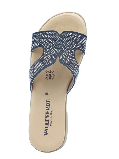 Valleverde Valleverde Sandali tacco basso Donna 55400 Nero pelle nero Nero