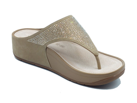 Valleverde Valleverde Infradito zeppa bassa Donna V650Z Taupe sintetico beige Taupe