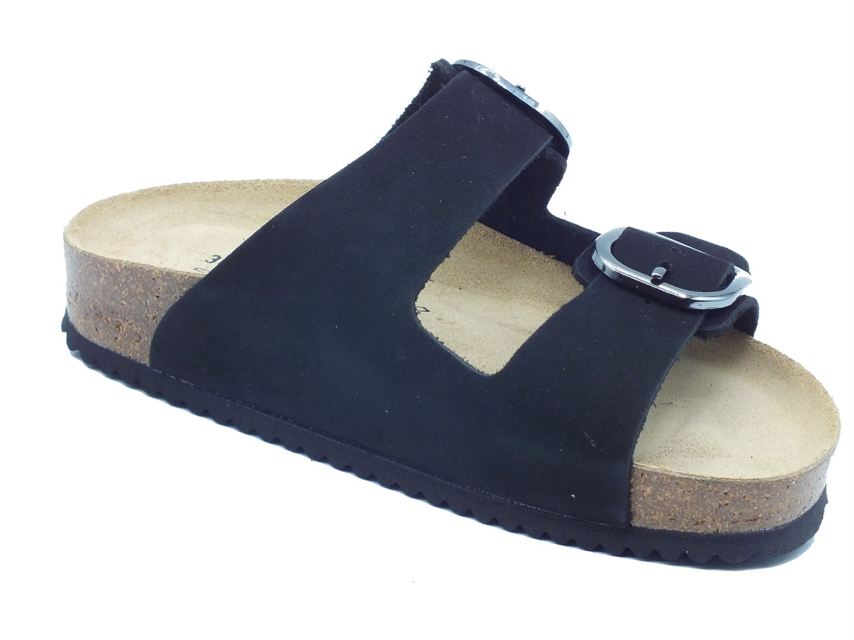 Valleverde Valleverde Sandali zeppa bassa Donna VG1571TK Nabuk Nero pelle nero nero