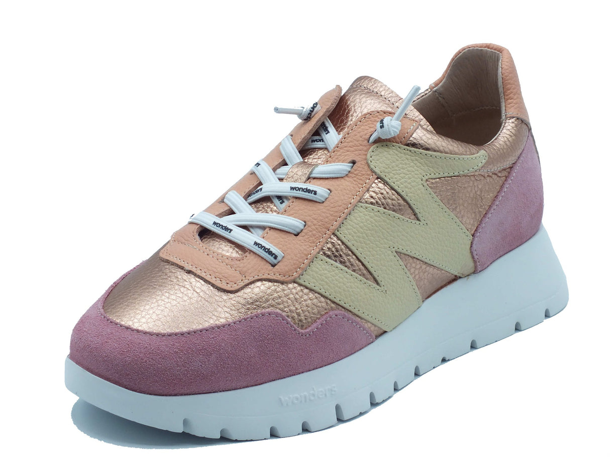 Wonders Wonders Sneakers Donna A-24101 Trend Blush Rame pelle rosa Rame