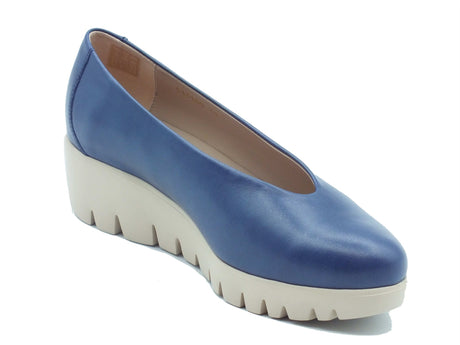 Wonders Wonders Decoltè con zeppa Donna C-33100 Sauvag Baltic pelle blu Baltic