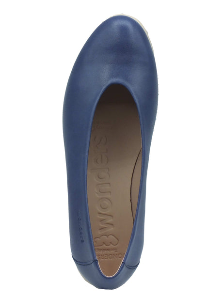 Wonders Wonders Decoltè con zeppa Donna C-33100 Sauvag Baltic pelle blu Baltic